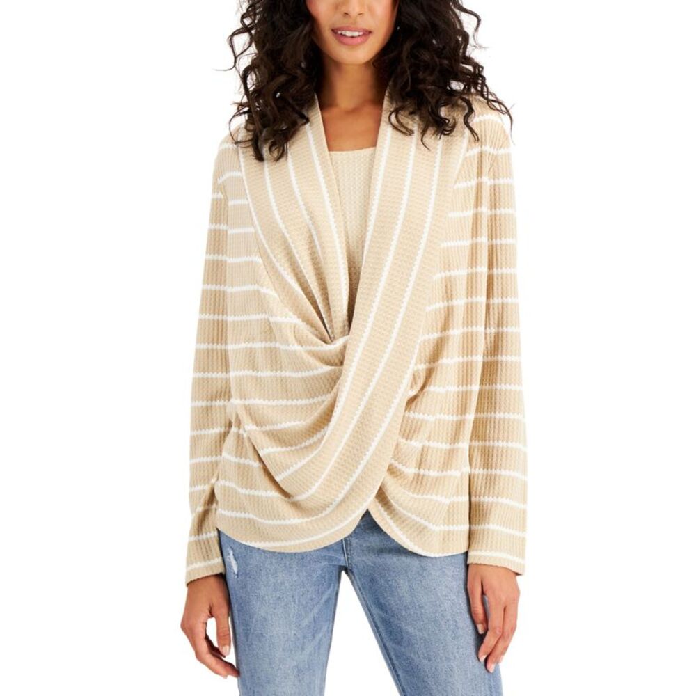 Fever Twisted Front Waffle Knit Top